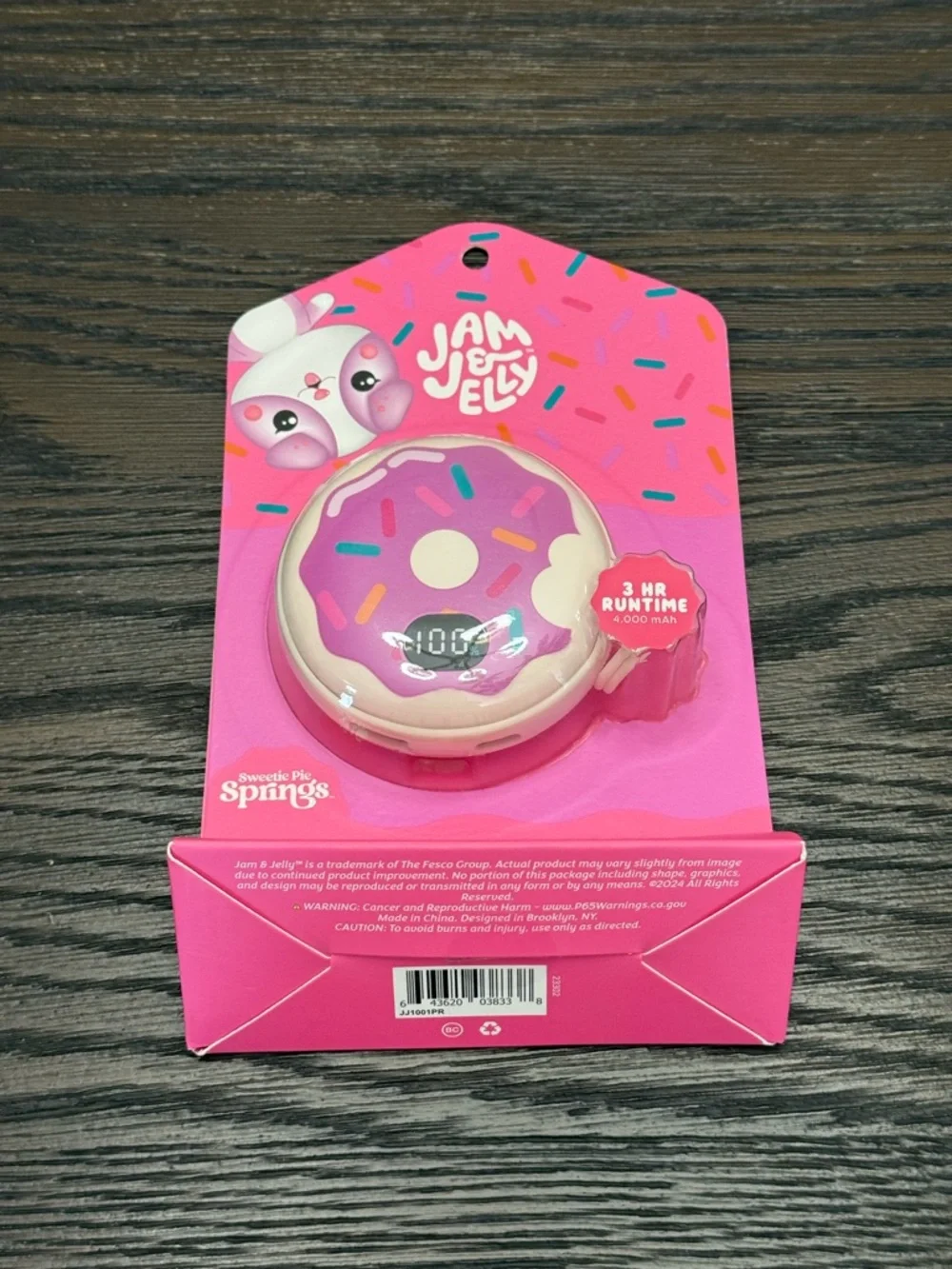 Jam & Jelly Rechargeable Hand Warmer & 4000mAh Power Bank NIB Dual USB